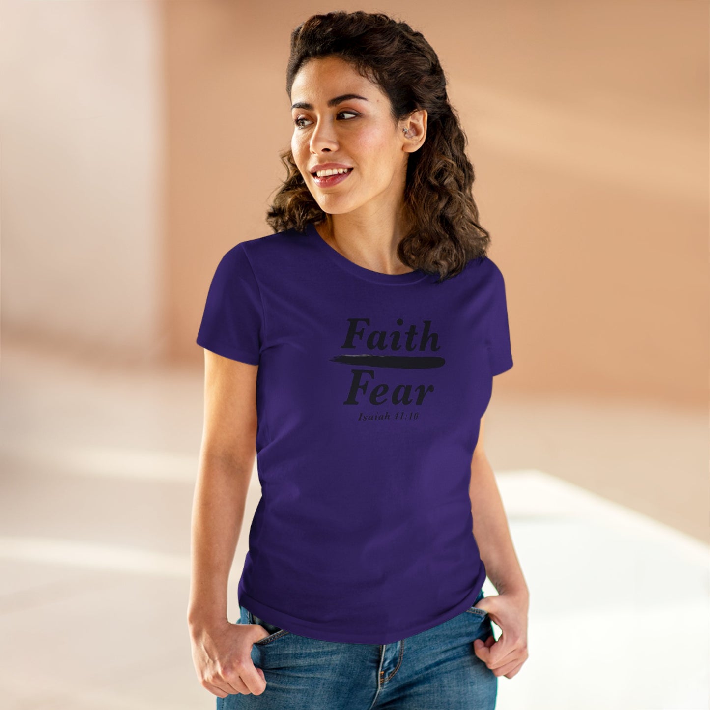 Faith Over Fear Women's Midweight Cotton Tee