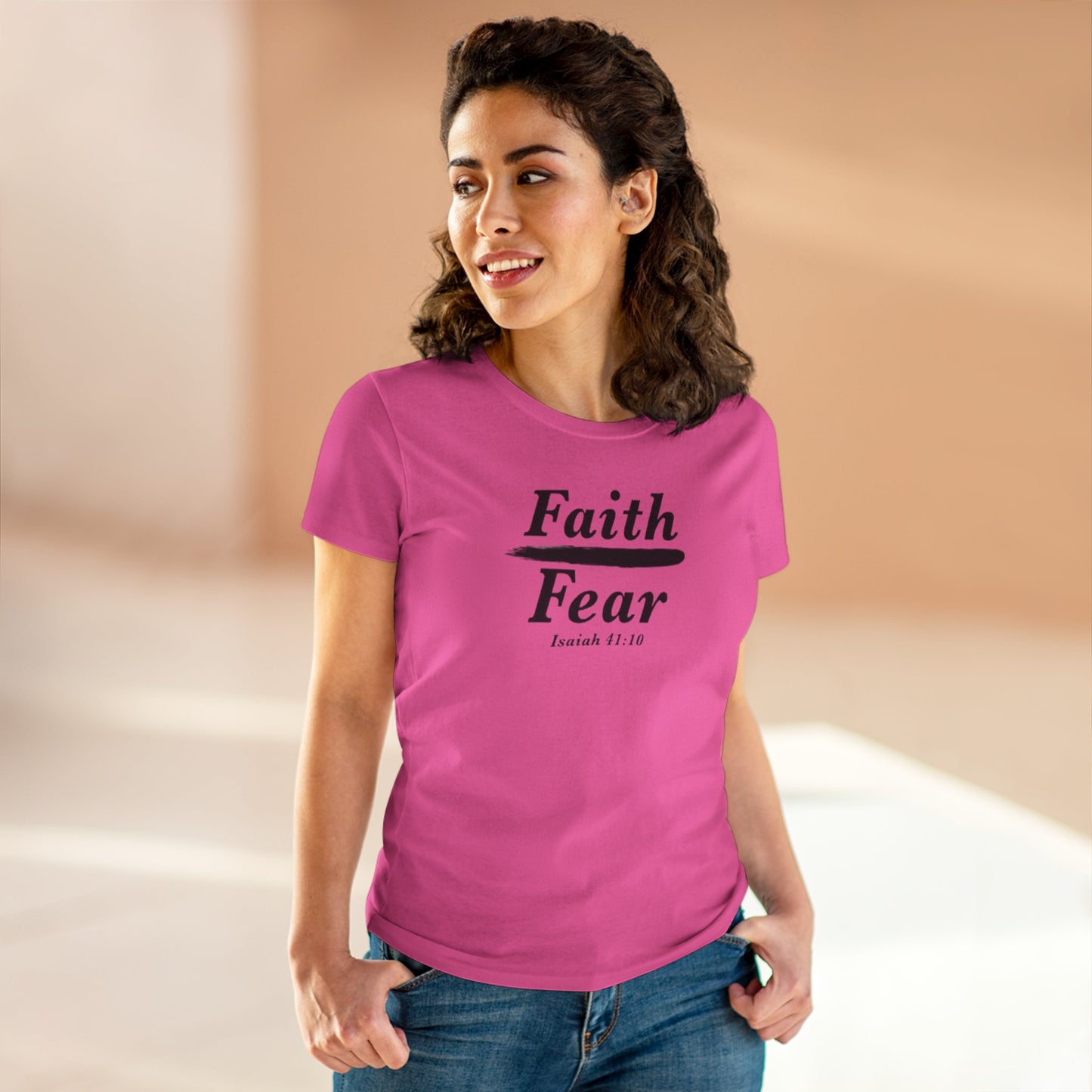 Faith Over Fear Women's Midweight Cotton Tee