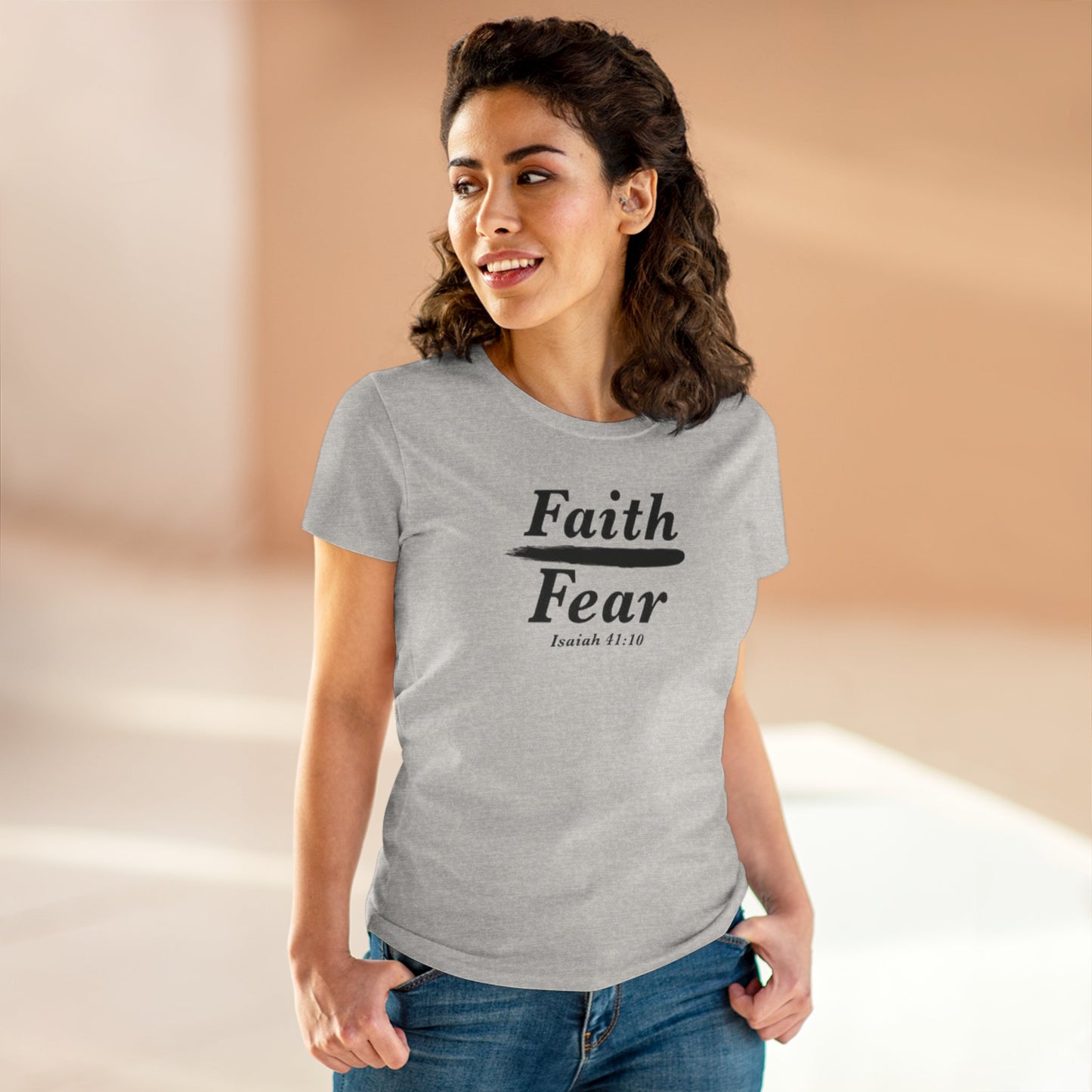 Faith Over Fear Women's Midweight Cotton Tee