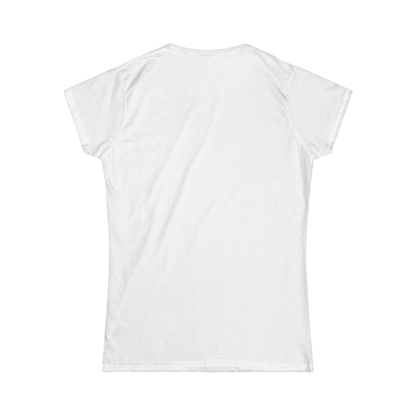 Women's Softstyle Tee with Minimalist Cross Design | Casual Faith-Inspired Shirt