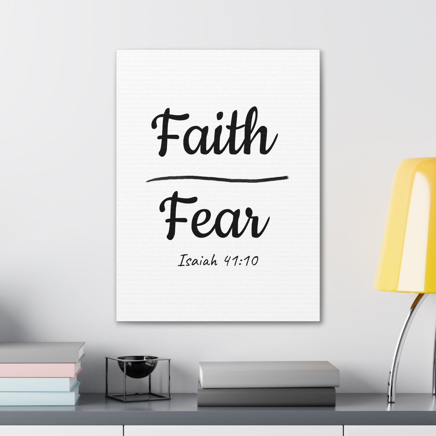 Faith Over Fear Inspirational Canvas Art Print, Home Decor for Faith, Motivational Gift for Friends, Uplifting Wall Art, Christian Decor