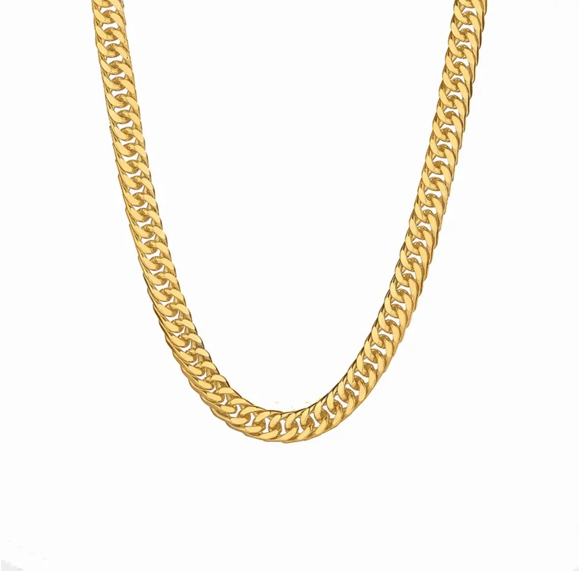 Men's Stainless Steel Cuban Link Chain Necklace - Gold, Silver, or Black - 3mm,5mm,7mm,9mm,11mm