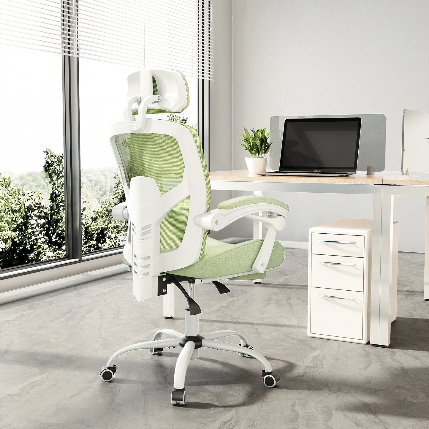 High Back Reclining Office Chair Ergonomic Reclining Rolling with Lumbar Support